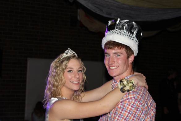 Homecoming queen Jessica Veeman and king Blake Ferris share a dance at WHS's Homecoming. Both seniors said their last homecoming dance was memorable because of the time they spent with friends. 